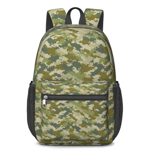 17 Inch Lightweight Backpack,PVC Waterproof Oxford Fabric, Ergonomically Designed, with Large Capacity, Camouflage Print
