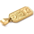 thumbnail image 3 of Colgante rectangular de acero inoxidable 304 con diseño de luna, estrella y ojo, chapado al vacío PVD, con cierre de presión de acero inoxidable 201. Color dorado., 3 of 3