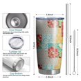 thumbnail image 6 of 20 Oz Pioneer Flower Coffee Tumbler Double Wall Insulated Stainless Steel Water Bottle | Metal Reusable Thermoses Flask with Cup Cap | Leak & Sweat Proof with Anti-Dust Lid, 6 of 7