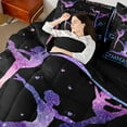 thumbnail image 4 of Castle Fairy Gymnast Girl Twin Bedding Sets 7-Piece for Children Teens Adults,Gradient Bling Glitter Bedding Comforter Set Microfiber,Dreamy Princess Breathable Sheet Sets,Ultra Soft Home Decor, 4 of 8