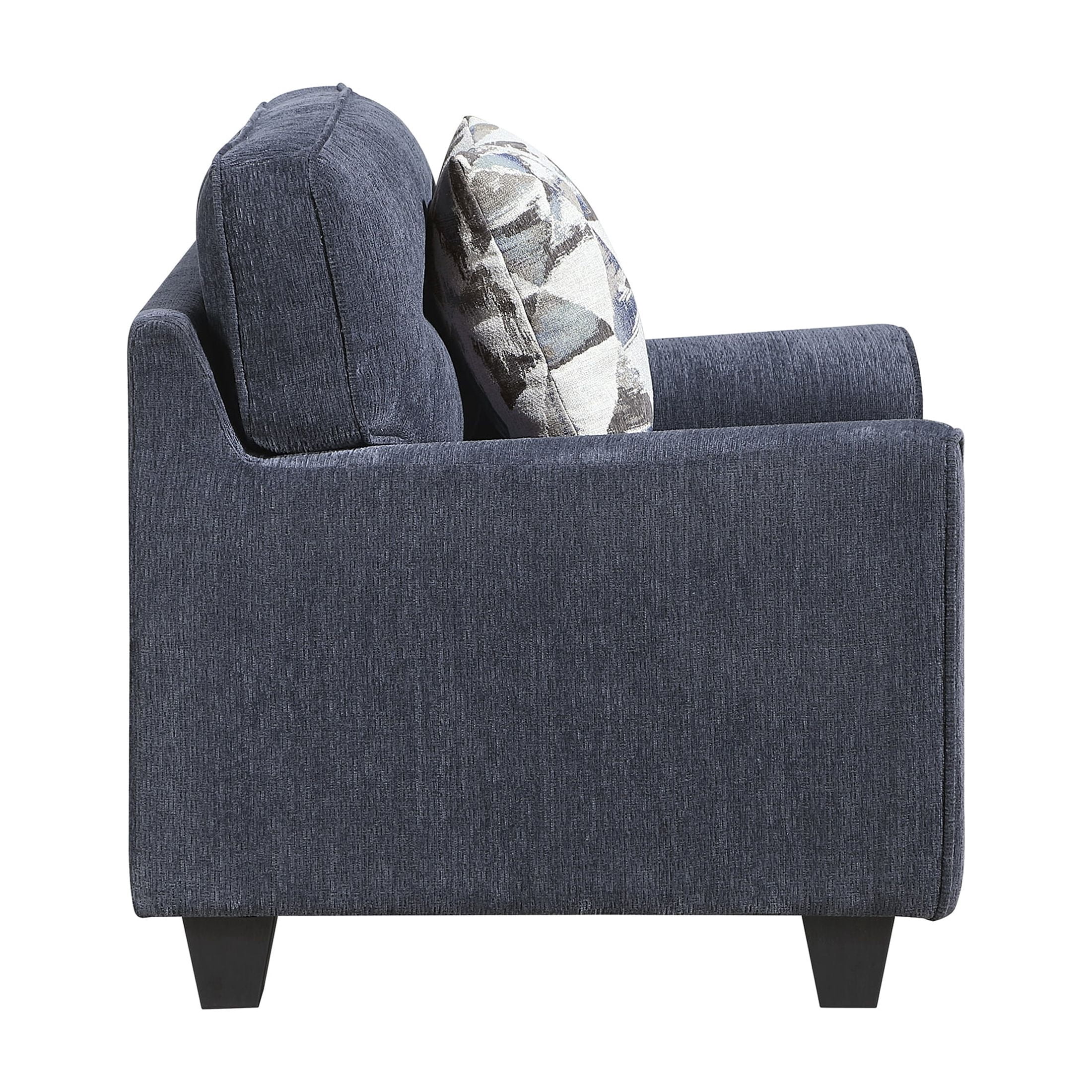 OakvillePark Vintora Chenille Armchair with Pillow, Blue