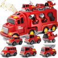 thumbnail image 1 of Doloowee Juguetes para camiones de policía para niños pequeños de 3, 4, 5 y 6 años, camión 7 en 1, coche de juguete con potencia de fricción, regalos de cumpleaños de Navidad para niños y niñas de 3 a, 1 of 4