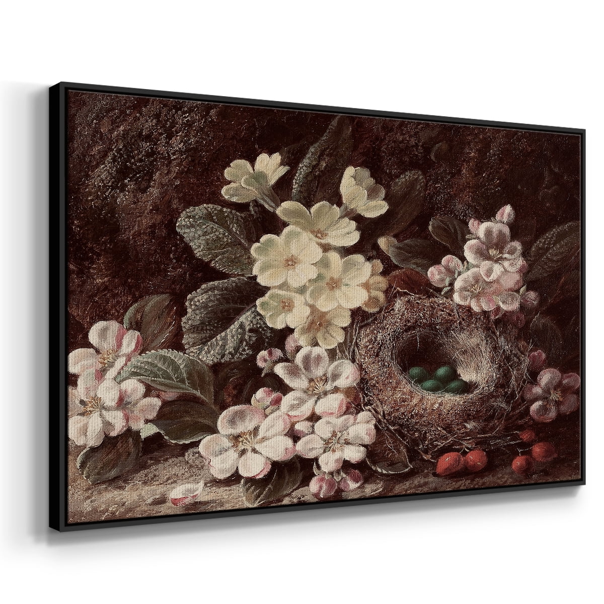 Vintage Botanical Print-LI By Wexford Home Framed in Black Wood Gallery Wrapped Canvas 27 in. x 41 in.