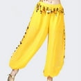 thumbnail image 2 of Women's Stylish Belly Dance Pants Chiffon Split Wide Leg Dance Pants Sequined Pants, 2 of 2
