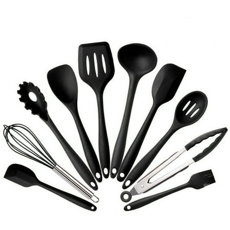 

10 Pcs Kitchenware Silicone Heat Resistant Kitchen Cooking Utensils Non-Stick Baking Tool Egg Beater Brush Cooking Tool Sets