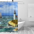thumbnail image 2 of Coolnut Lighthouse Landscape Bathroom Waterproof Shower Curtain Set Bathtub Curtain with 12 Hooks for Bathroom Decor,Hotel,Room,60x72Inch, 2 of 6
