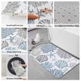 thumbnail image 6 of Blue Teal Coastal Bath Mat 3 Piece Bathroom Rug Set, Summer Beach Coral Shell Starfish Non Slip Bath Rug Contour Mat and Toilet Lid Cover, Absorbent Shower Mats Soft Bath Rugs and Mats Sets, 6 of 8