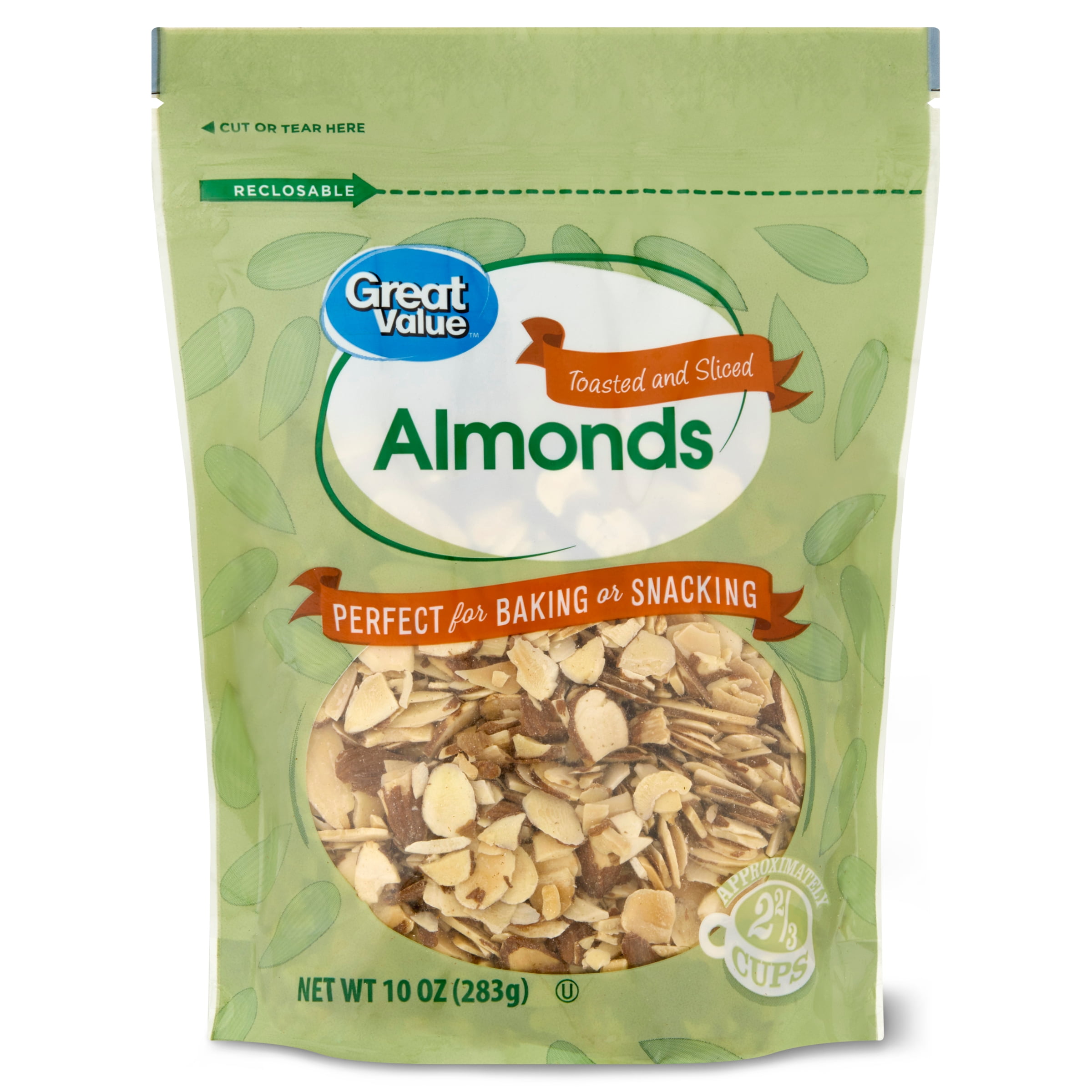 Great Value Toasted Sliced Almonds, 10 oz