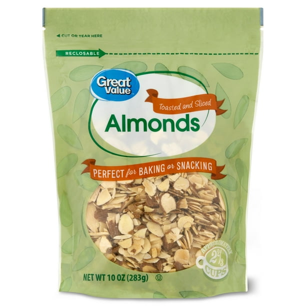 Great Value Toasted Sliced Almonds, 10 oz
