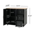 thumbnail image 4 of LiviNest Mobile Kitchen Island Cart: 5-in-1 Storage Cart with Wheels - 2 Doors & 3 Drawers for Small Kitchen Organization - Black Rolling Utility Cart for Dining Room & Apartment, 4 of 6