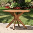 thumbnail image 4 of Burke Outdoor 5 Piece Acacia Wood Round Dining Set, Teak Finish, 4 of 5