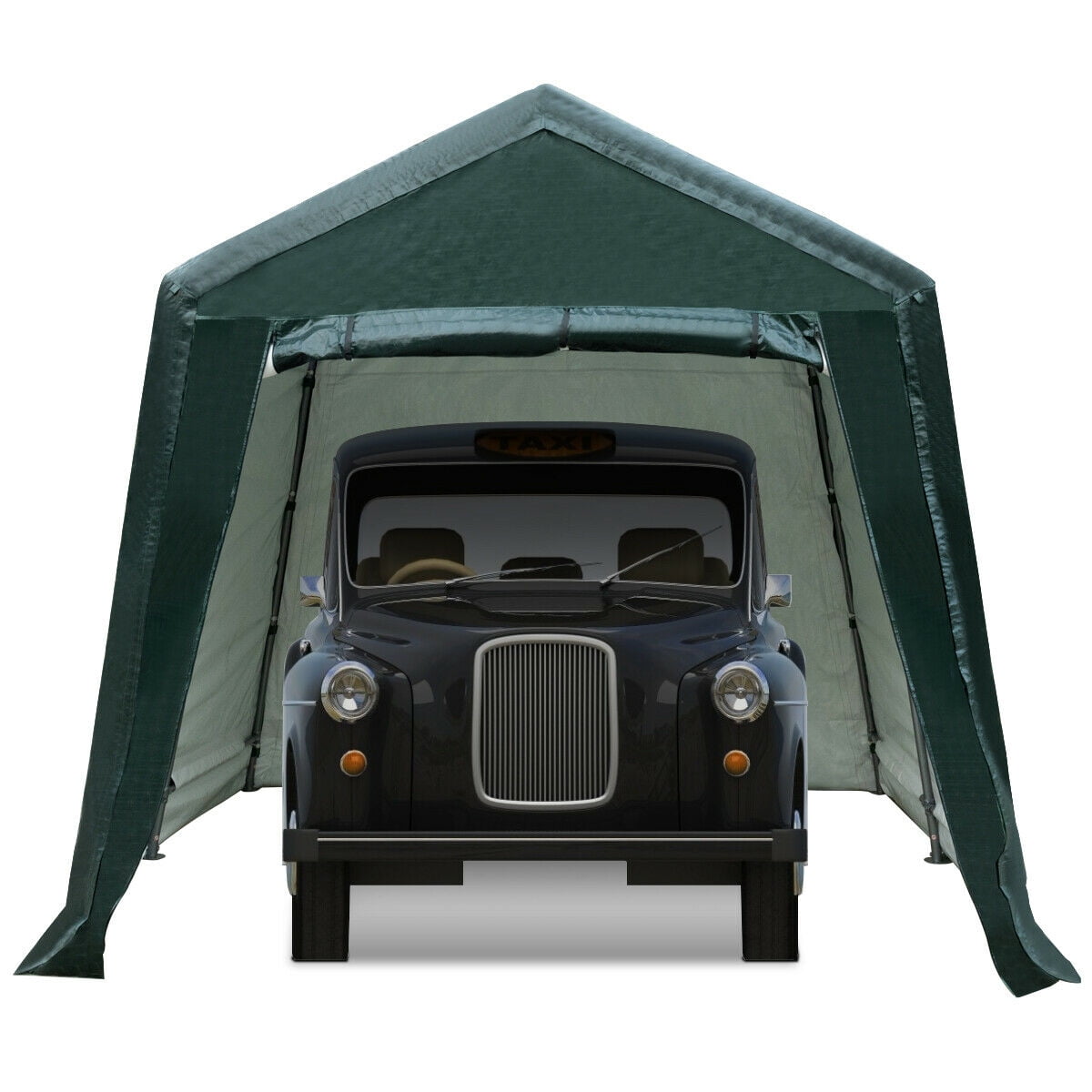 Gymax 8'x14' Patio Tent Carport Storage Shelter Shed Car Canopy Heavy Duty Green