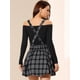 thumbnail image 5 of INSPIRE CHIC Falda De Tela Escocesa Gótica Para Mujer Faldas De Tirantes Desmontables De Cintura Alta Negro XS, 5 of 6