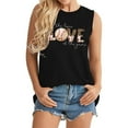 thumbnail image 1 of LSLJS Débardeurs à Col Rond pour Femmes Mode Décontractée T-Shirt à Manches Courtes Imprimé Lettre Blouse, 1 of 5