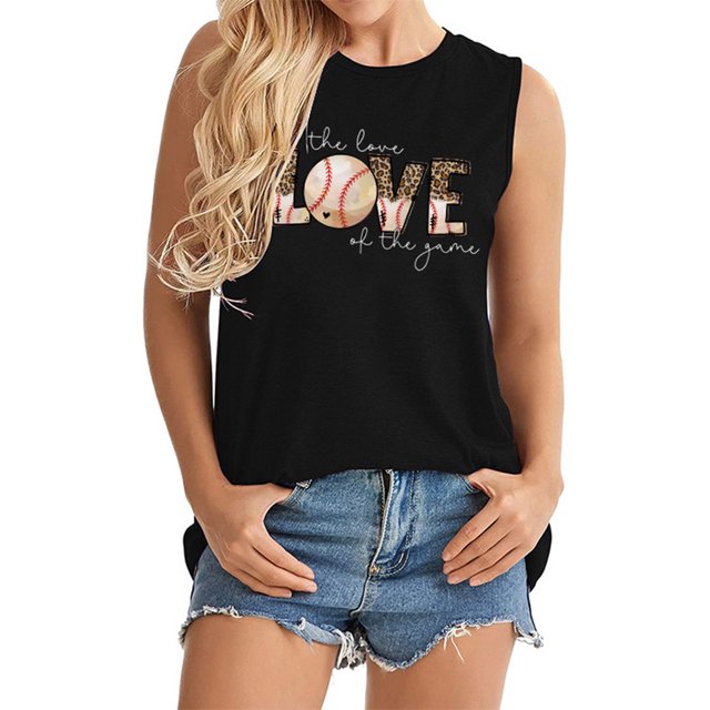 LSLJS Débardeurs à Col Rond pour Femmes Mode Décontractée T-Shirt à Manches Courtes Imprimé Lettre Blouse