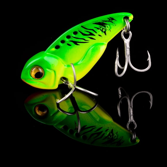 1 Pcs Spinner Cicada Metal Vib Blade Lure Sinking Baits Artificial Bait Spoon Lures For Winter Bass Pike Fishing Tackle E-2 hooks 5G