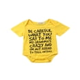 thumbnail image 1 of MesaSe Baby Summer Romper Letter Short Sleeve Envelope Neckline Button Closure Loose Wild Fashion Outfit, 1 of 8