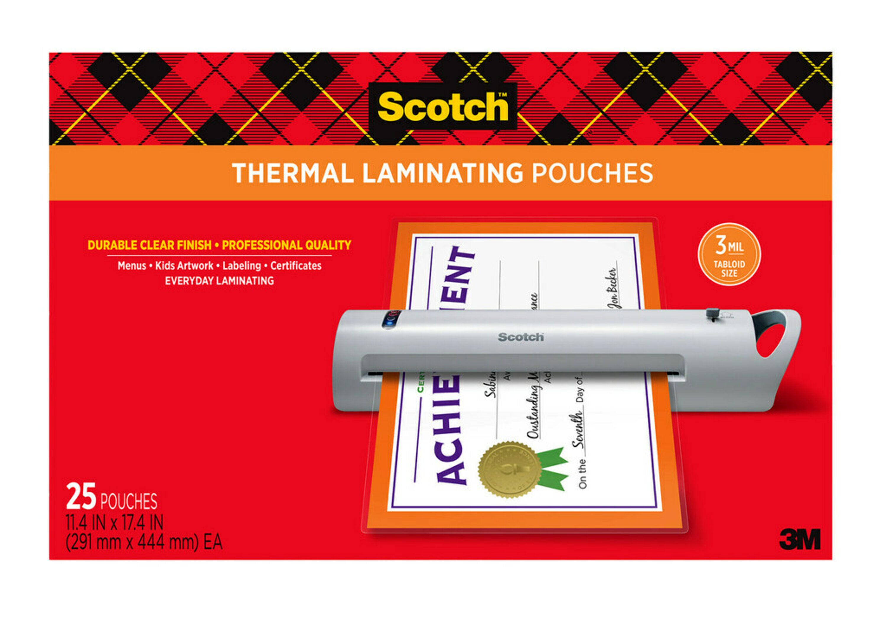 Scotch Thermal Laminating Pouches, 25 Count, 11" x 17", 3 MIL Walmart