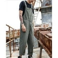 thumbnail image 6 of Cargo Pants for Men Men's Bib Overalls Fashion Relaxed Fit Casual Jumpsuit Cotton Lightweight Overalls With Pockets Pants Men 2024 Clearance, 6 of 7