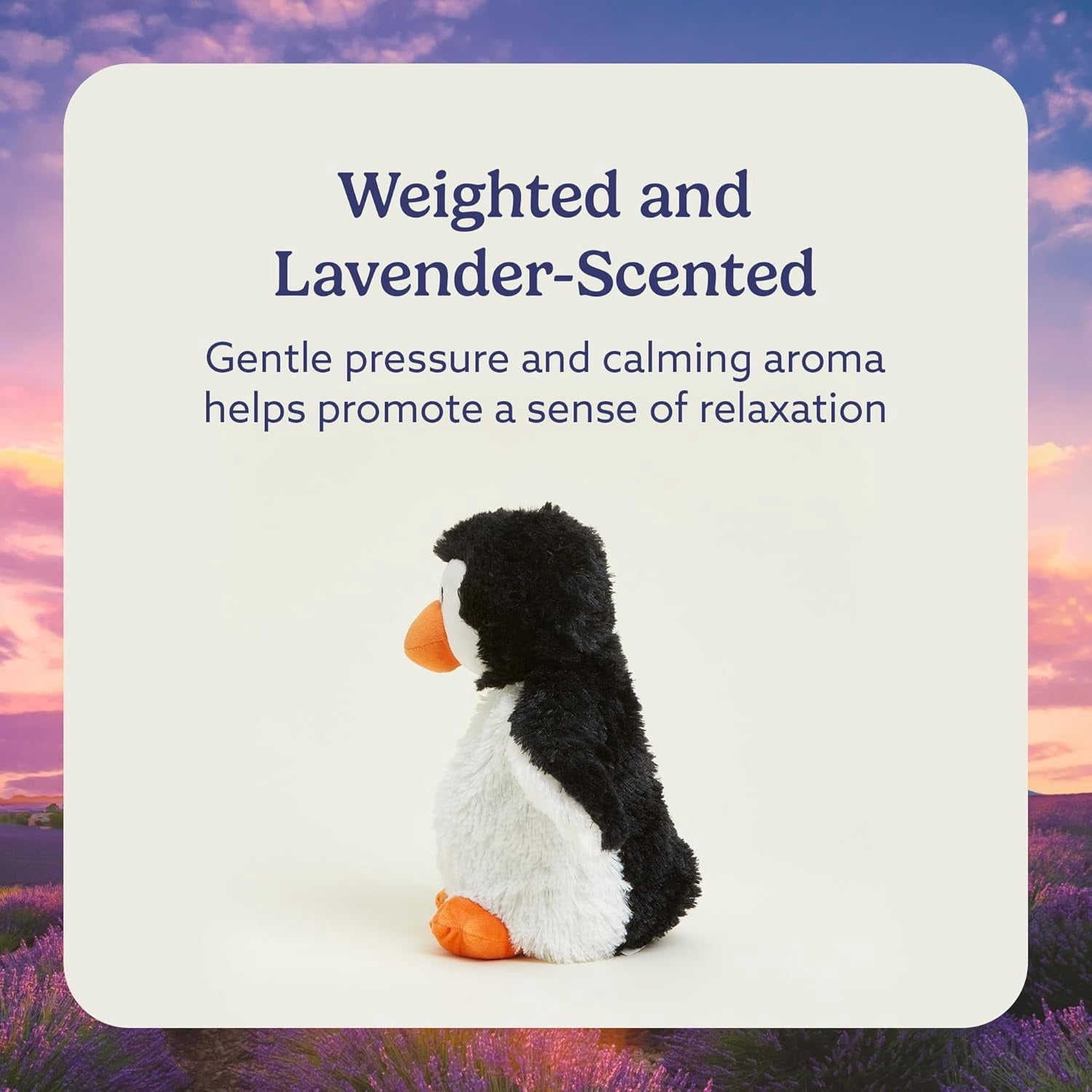 warmies 13” Penguin Stuffed Animal, Microwavable Heated Plushies and Weighted Soft Plush Toys
