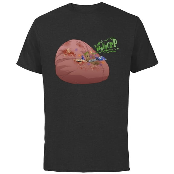 Marvel I Am Groot Guardians of the Galaxy Messy Pillow Burp - Short Sleeve Cotton T-Shirt for Adults - Customized-Black