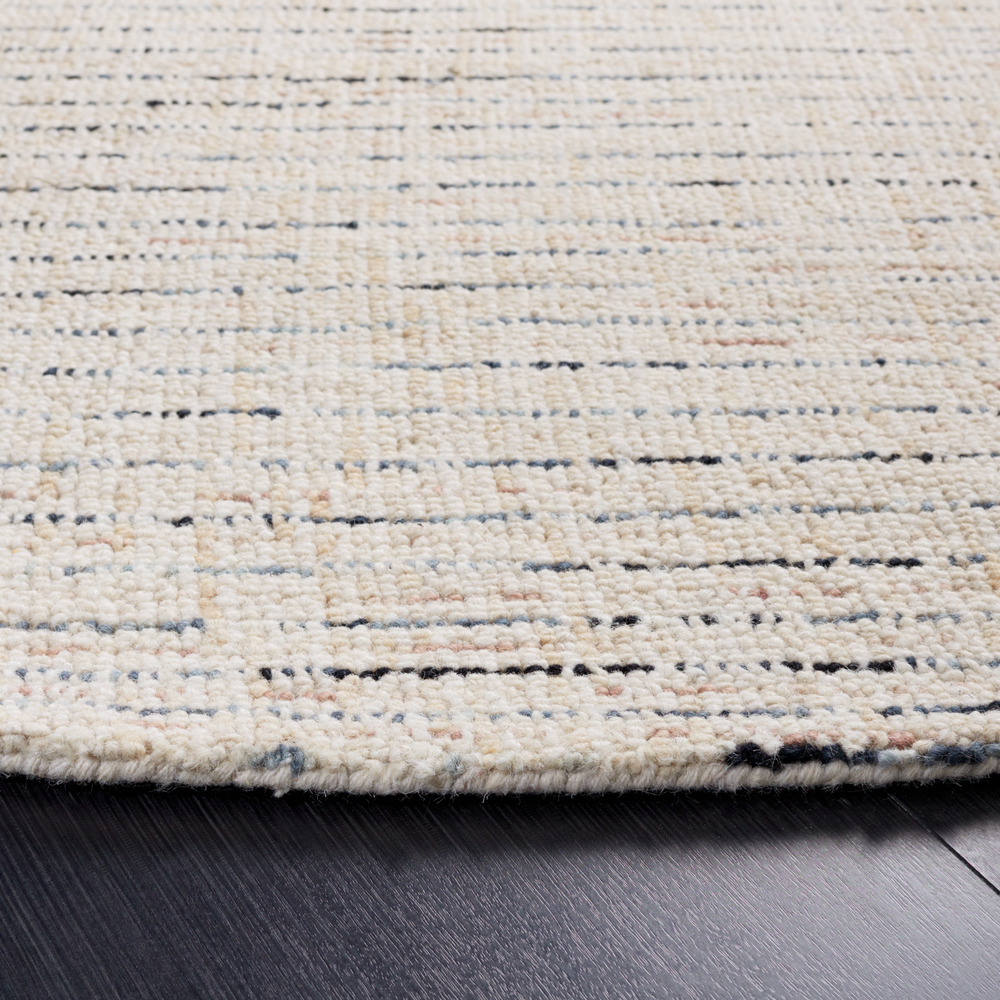 Safavieh Abstract Delia Distressed Wool Area Rug, Ivory/Blue, 6' x 6' Round