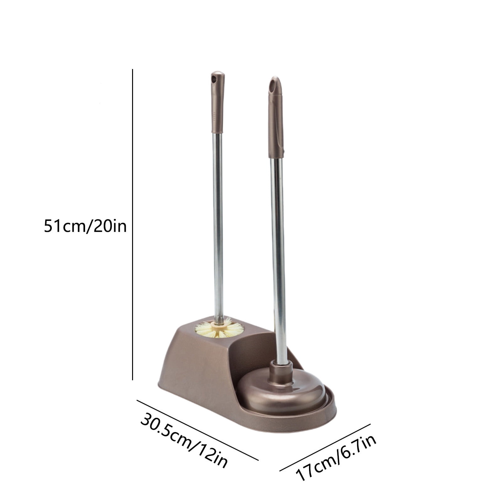 Potrochi Toilet Plunger and Brush, 2 in 1 Toilet Bowl Brush Plunger Set with Holder, Toilet Plunger and Bowl Brush Combo for Bathroom Cleaning, Bathroom Cleaning Tools Combo