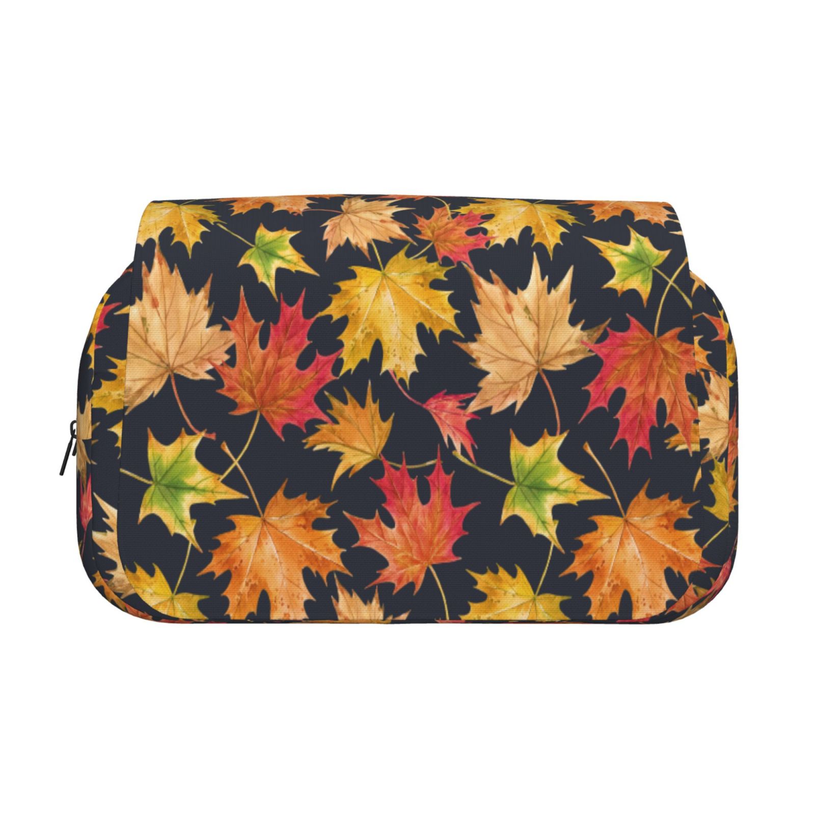 Rateoe Colorful Maple Leaves Pattern Double Clamshell Pen Case, Storage Organizer with Two Zipper Compartments– Holds Up to 50 Pencils & Pens