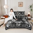 thumbnail image 4 of Homewish Black Crow Animal Full Size Comforter Sets 3-Piece for Teenagers Female Men Women,Bohemian Floral Flowers Bedding Comforter Set,Galaxy Universe Stars Print Lightweight Bedding Sets, 4 of 8