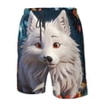 thumbnail image 2 of Yiaed White Wolf With Flowers Print Men's Swim Trunks with Lining Quick Dry Sports Shorts Beach Shorts Boardshorts-3X-Large, 2 of 5