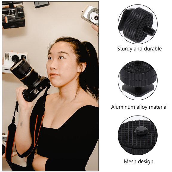 Toyandona Black Metal Hot Shoe Mount Adapter for Camera Use with Wide Compatibility