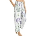 thumbnail image 3 of PISONIC Lavender Printed Women's Pajama Pants, Comfy Pajama Bottoms With Pockets&Drawstring, 3 of 7