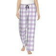 thumbnail image 2 of Goofa Purple Checkboard Printed Soft Pajama Pants for Women, Wide Leg Comfy Casual Lounge Yoga Pants-Medium, 2 of 9