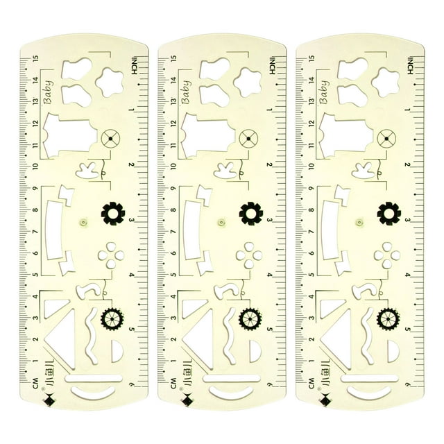 Unique Bargains 3pcs Unbreakable Flexible Rulers 15cm/6' Double Scale Shatterproof Folding Plastic Ruler, Light Green