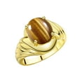 thumbnail image 3 of RYLOS Rings for Women 14K Yellow Gold Ring Classic Designer Style Oval 12X10MM Solitaire Gemstone Ring November Tiger Eye Jewelry for Women Size 10.5, 3 of 7