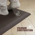 thumbnail image 4 of Carvapet Anti-Fatigue Floor Mat 20MM Thick Cushioned Kitchen Comfort Mat, Waterproof Non-Slip Standing Desk Foam Mats and Rugs, Brown, 17.3"x39"x0.79", 4 of 8
