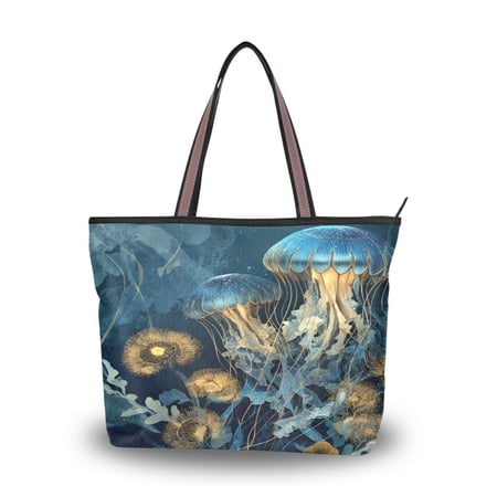 Womens Tote Bag Fashion Handbags Shoulder Bag Lightweight & Multi-Compartment Carryall Enchanted Ocean Scene L