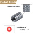 thumbnail image 3 of 5 Pcs Car Tire Valve Stem Caps, Aluminum Tire Valve Cap Set with O Rubber Seal, Universal for Cars Trucks Motorcycles SUVs and Bikes, 3 of 7