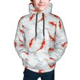thumbnail image 2 of Bingfone Koi Fish Corals,Spring Summer Pattern Youth Classic Hoodies Soft Hooded Pullover Sweatshirts for Girls and Boys, 2 of 6