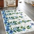 thumbnail image 3 of Blue Floral Spring Area Rug 4x6 Washable Rug Non Slip Summer Pastoral Botanical Watercolor Large Area Rug Indoor Floor Carpet for Entryway Bedroom Kitchen Living Room Home Office Dining Room Nursery, 3 of 8