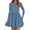 Grey Blue, variant on PRETTYGARDEN Fall Dresses for Women Casual Long Sleeve Bubble Cute Crew Neck A Line Mini Short Dress with Pockets