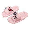 thumbnail image 6 of GPOECD Girls Slippers Kids Open Toe Cute Floral Decorated Warm Soft Non Indoor for Toddlers Multiple Colors Fuzzy Slippers Cozy Home Wear, 6 of 6