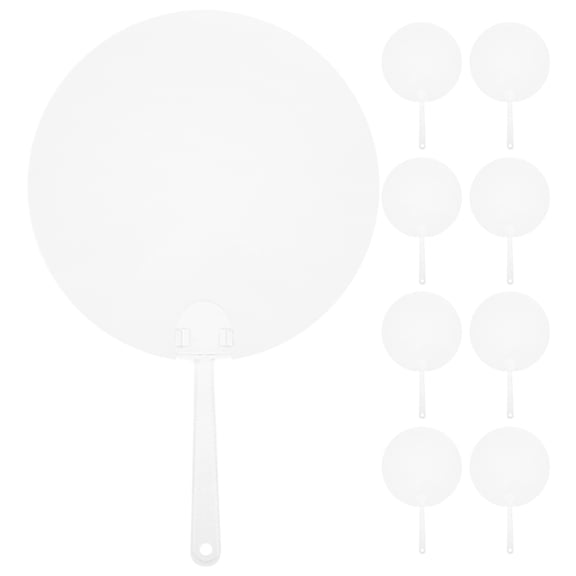 Blank Fan for Crafts with PVC Material Great for DIY Use and Decoration 9pcs Transparent
