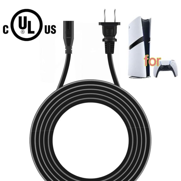 UL Power Cord Fit Compatible with PS5 PS4 PlayStation 4 5,Xbox One S/X,Xbox Series X/S