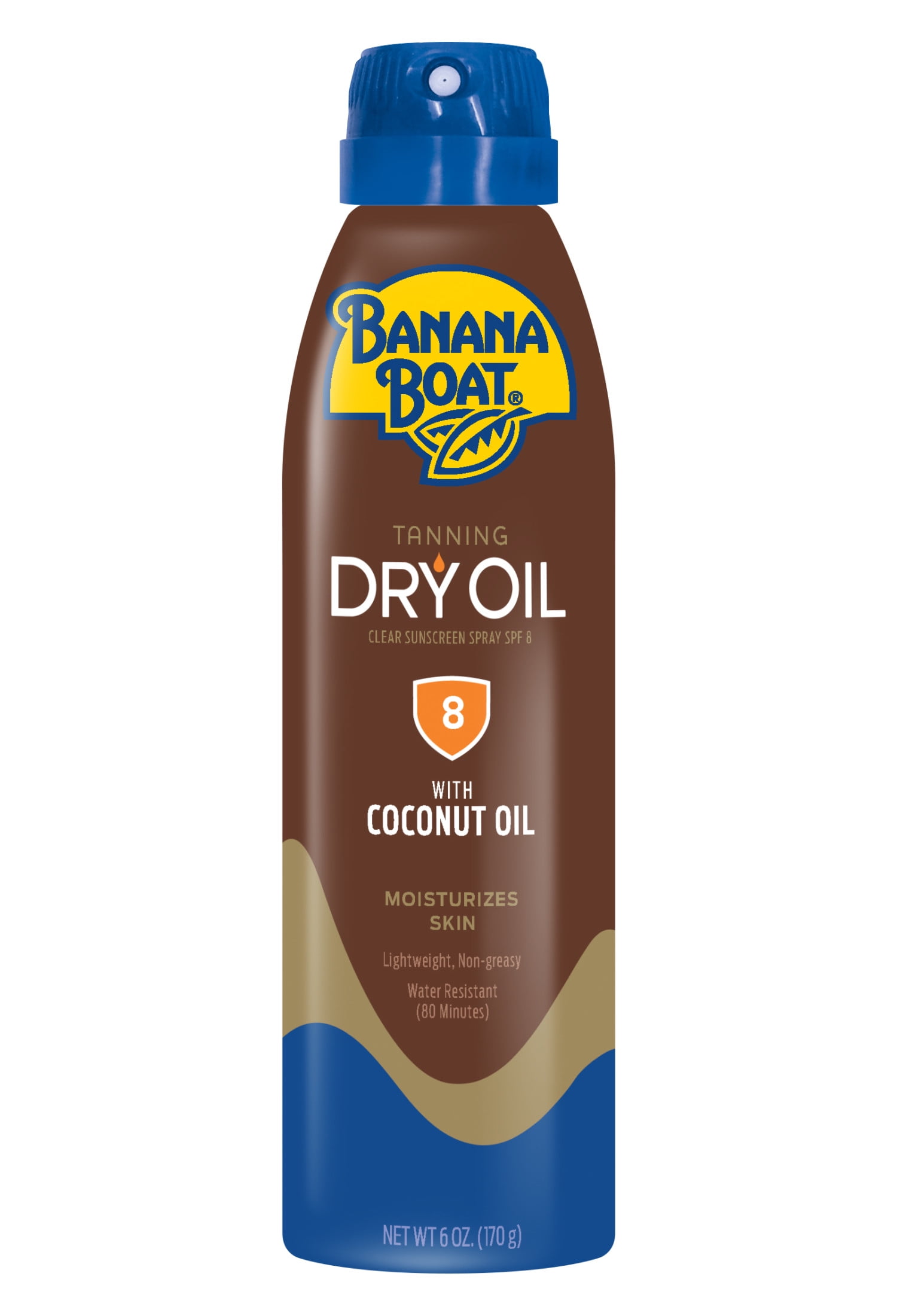 (2 pack) Banana Boat Tanning Dry Oil Clear Spray Sunscreen SPF 8, 6oz
