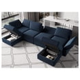 thumbnail image 6 of Velvet Back Cushion for Modular Sofa Rectangle Throw Pillows Soft Back Cushion (Blue), 6 of 6