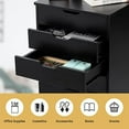 thumbnail image 4 of 5 Drawers File Cabinet, Vertical Filing Cabinet for Home Office, Mobile Under Desk Office Storage Cabinet with Wheels, Modern Chest of Drawers for Bedroom (Black, 5 Drawers), 4 of 7