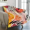 Art Trees Throw Blanket,Abstract Tree Yellow Floral Boscage Flannel