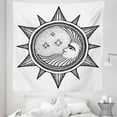 thumbnail image 1 of Art Tapestry, Moon Inside the Sun with Stars Alchemy Clandestine Esoteric Solar Crescent Art, Fabric Wall Hanging Decor for Bedroom Living Room Dorm, 5 Sizes, Black Grey, by Ambesonne, 1 of 1