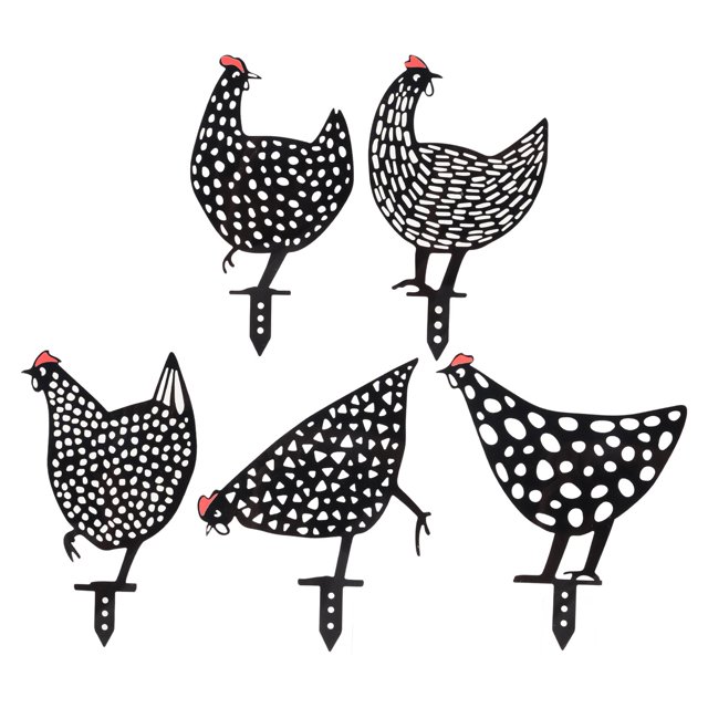 uds silueta de gallo acrílico ahuecado estilos surtidos detalles ricos estacas de gallo negro para jardín patio trasero sendero